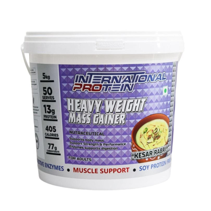 International Protein Heavy Weight Mass Gainer 5 KG Chocolate front
