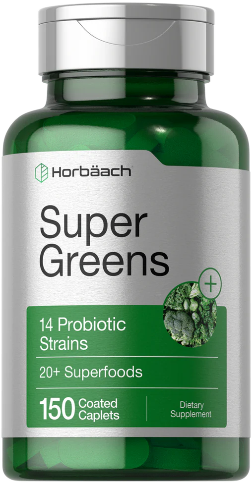 Horbaach Super Greens with Probiotics | 150 Caplets